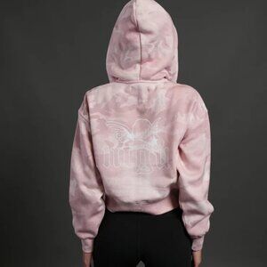 Cherub NFGU "Sage" Cropped Zip Hoodie in Blush Vintage Woodland Camo